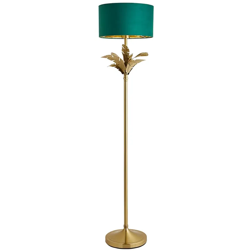 Christina Palm Leaf Floor Lamp - Green, Gold