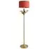 Christina Palm Leaf Floor Lamp with Bulb - Rust Red, Gold