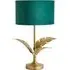 Christina Palm Leaf Table Lamp - Green, Velvet