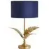 Christina Palm Leaf Table Lamp - Navy, Velvet