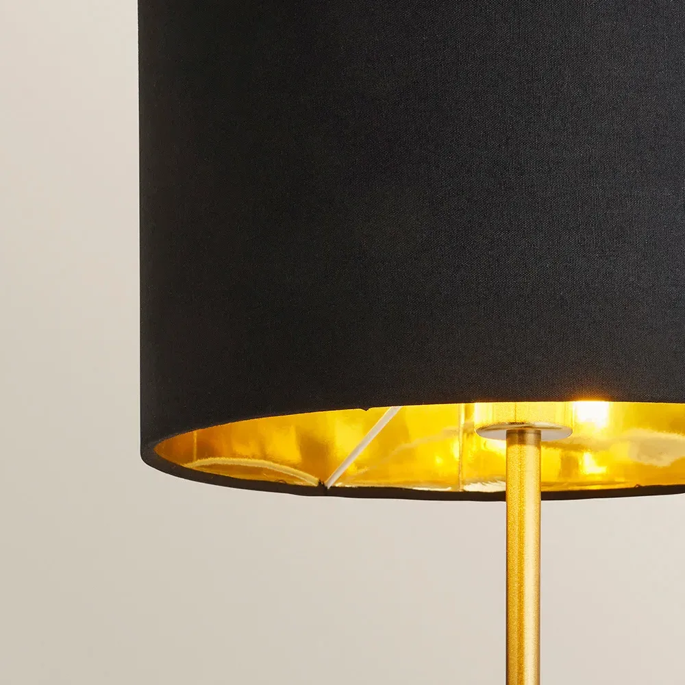 Christina Palm Leaf Table Lamp with Bulb - Black, Gold