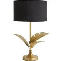 Christina Palm Leaf Table Lamp with Bulb - Black, Gold