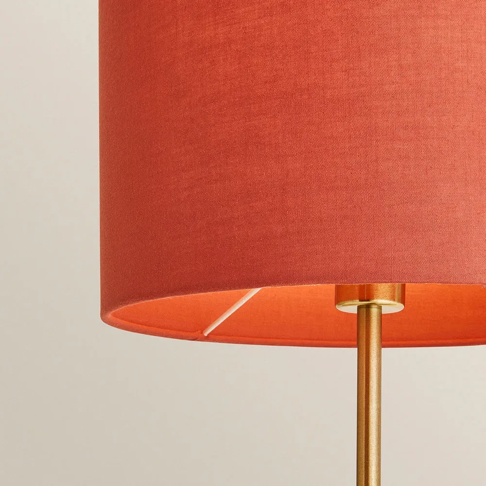 Christina Palm Leaf Table Lamp with Bulb - Rust Red, Gold