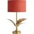 Christina Palm Leaf Table Lamp with Bulb - Rust Red, Gold