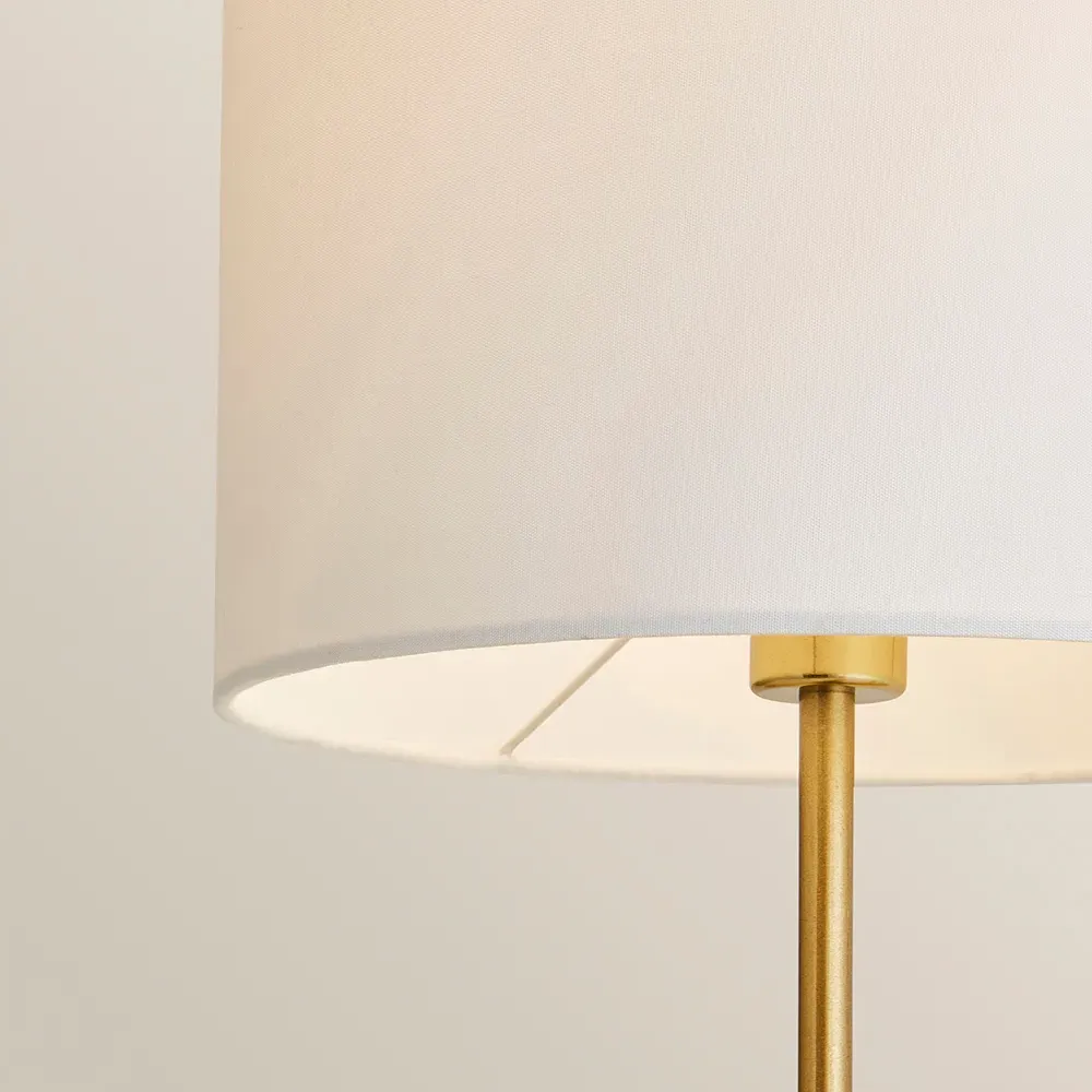 Christina Palm Leaf Table Lamp with Bulb - White, Gold