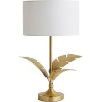 Christina Palm Leaf Table Lamp with Bulb - White, Gold