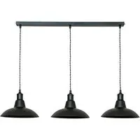 Civic 3 Drop Diner Bar LED Ceiling Pendant Light - Black
