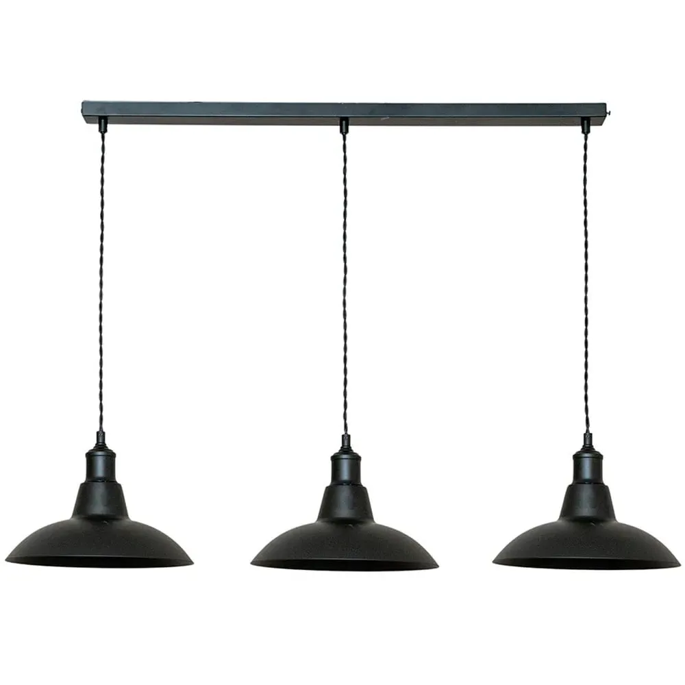 Civic 3 Drop Diner Bar LED Ceiling Pendant Light - Black image