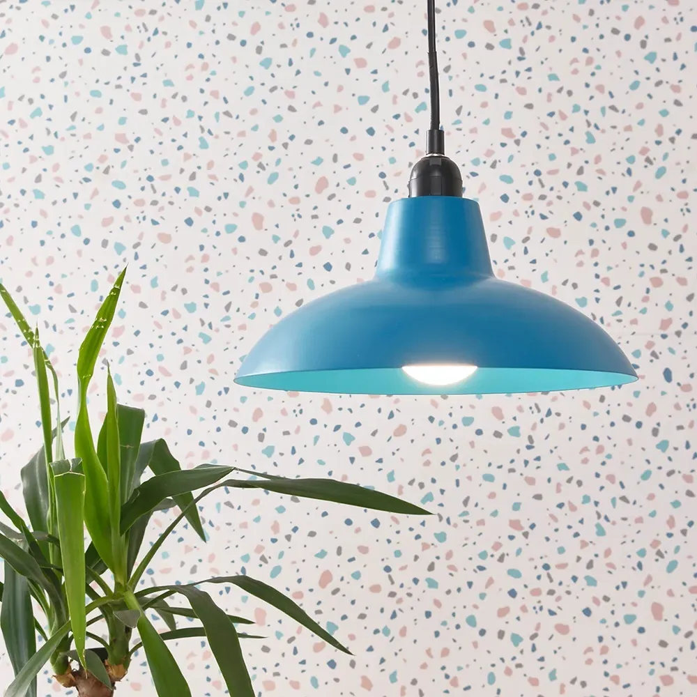 Civic Retro Pendant Light Shade - French Blue