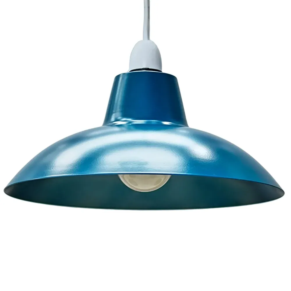 Civic Retro Pendant Light Shade - French Blue
