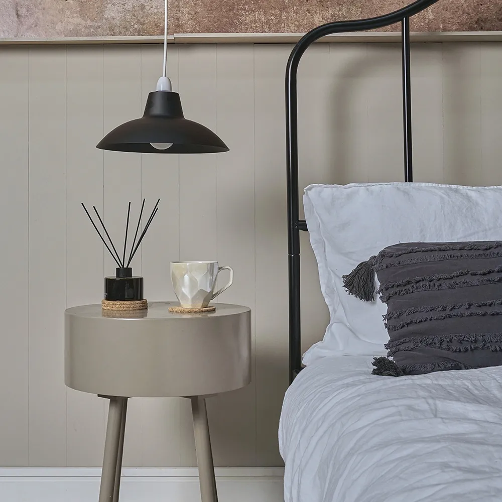 Civic Retro Pendant Light Shade - Matt Black