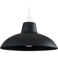 Civic Retro Pendant Light Shade - Matt Black