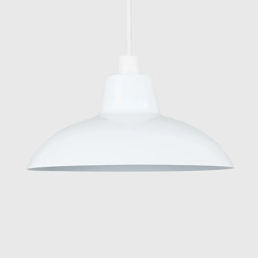 Civic Retro Pendant Light Shade - White