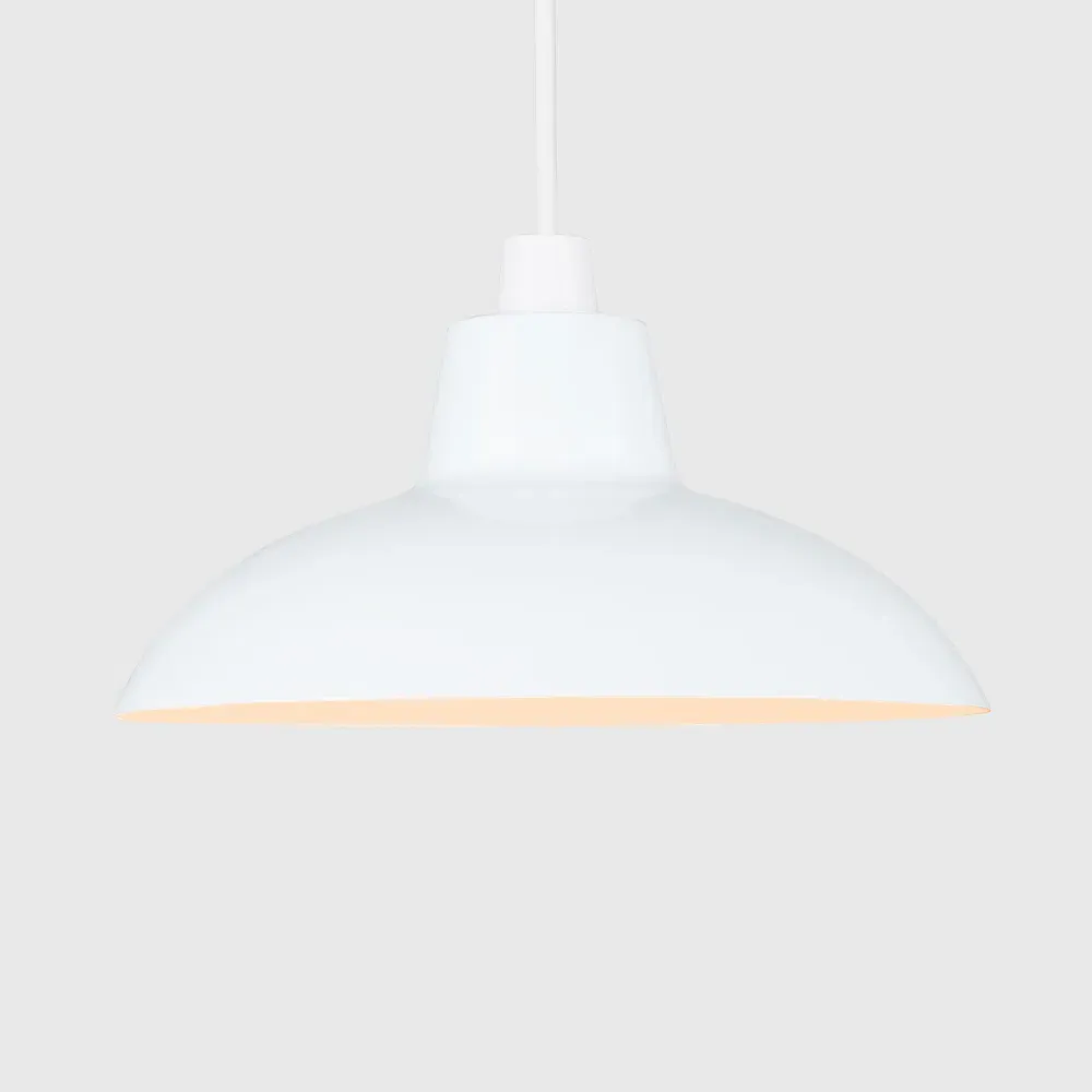 Civic Retro Pendant Light Shade - White