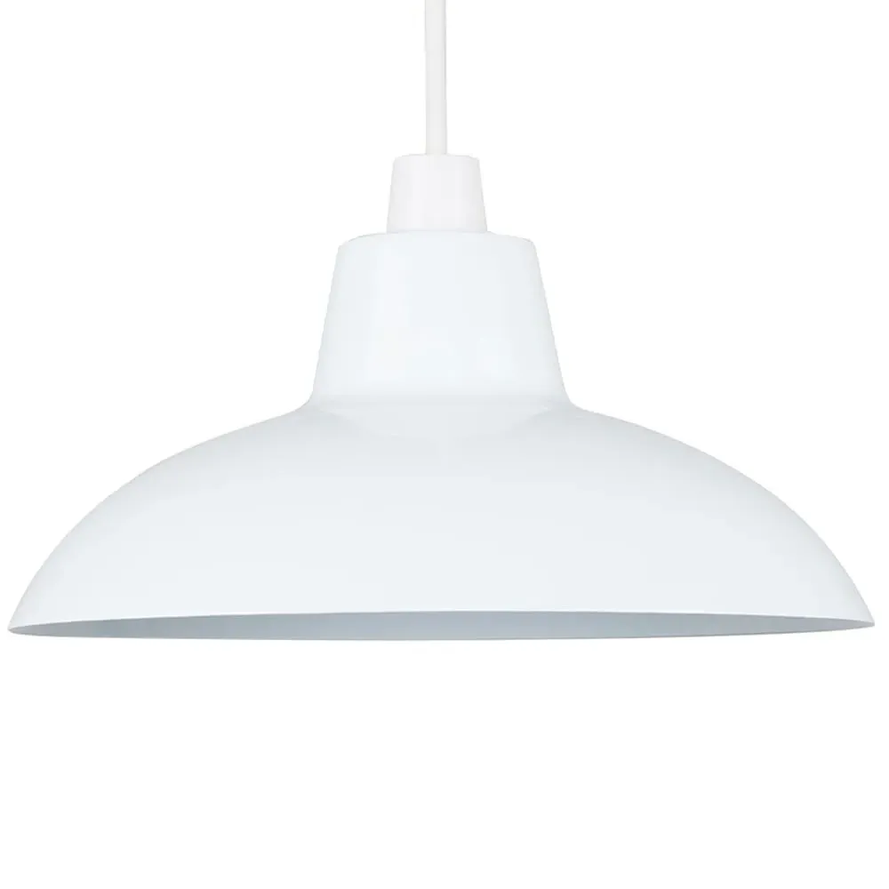 Civic Retro Pendant Light Shade - White