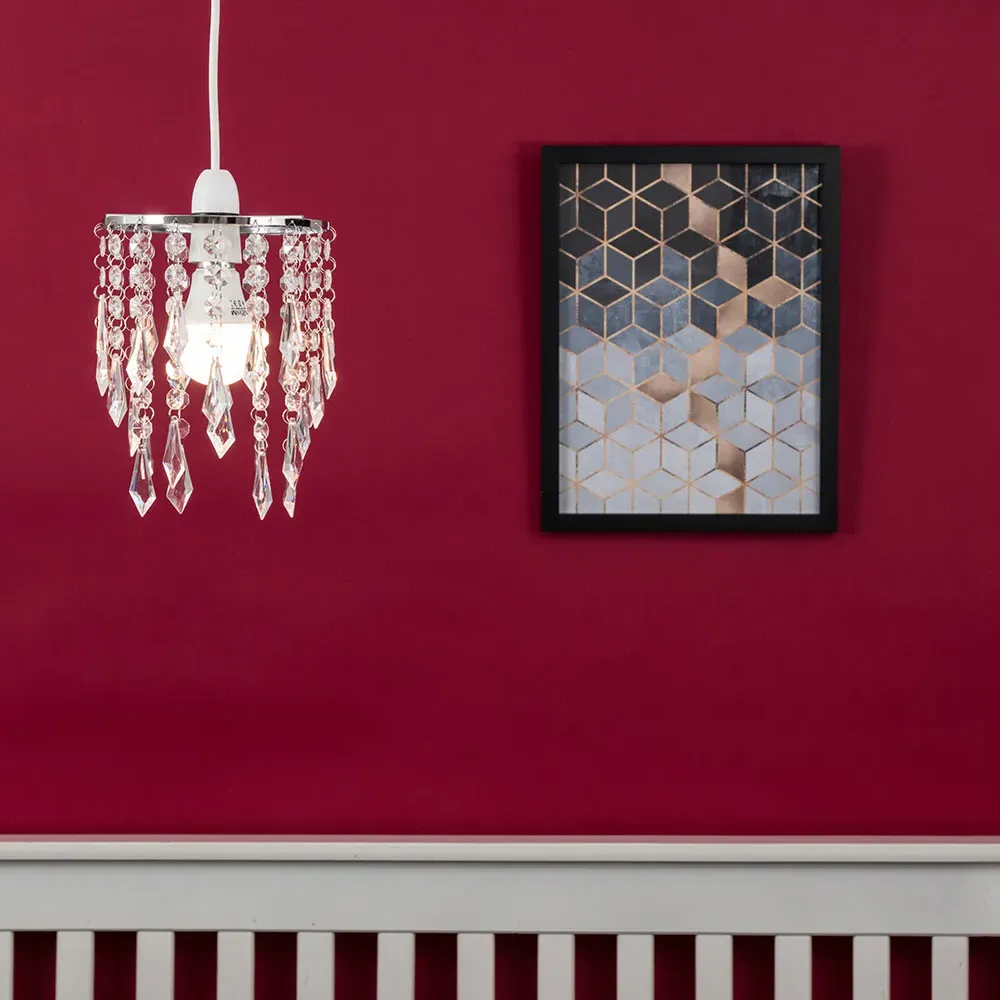 Clear Acrylic Droplet Ceiling Pendant Light Shade - Silver