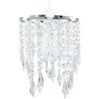 Clear Acrylic Droplet Ceiling Pendant Light Shade - Silver