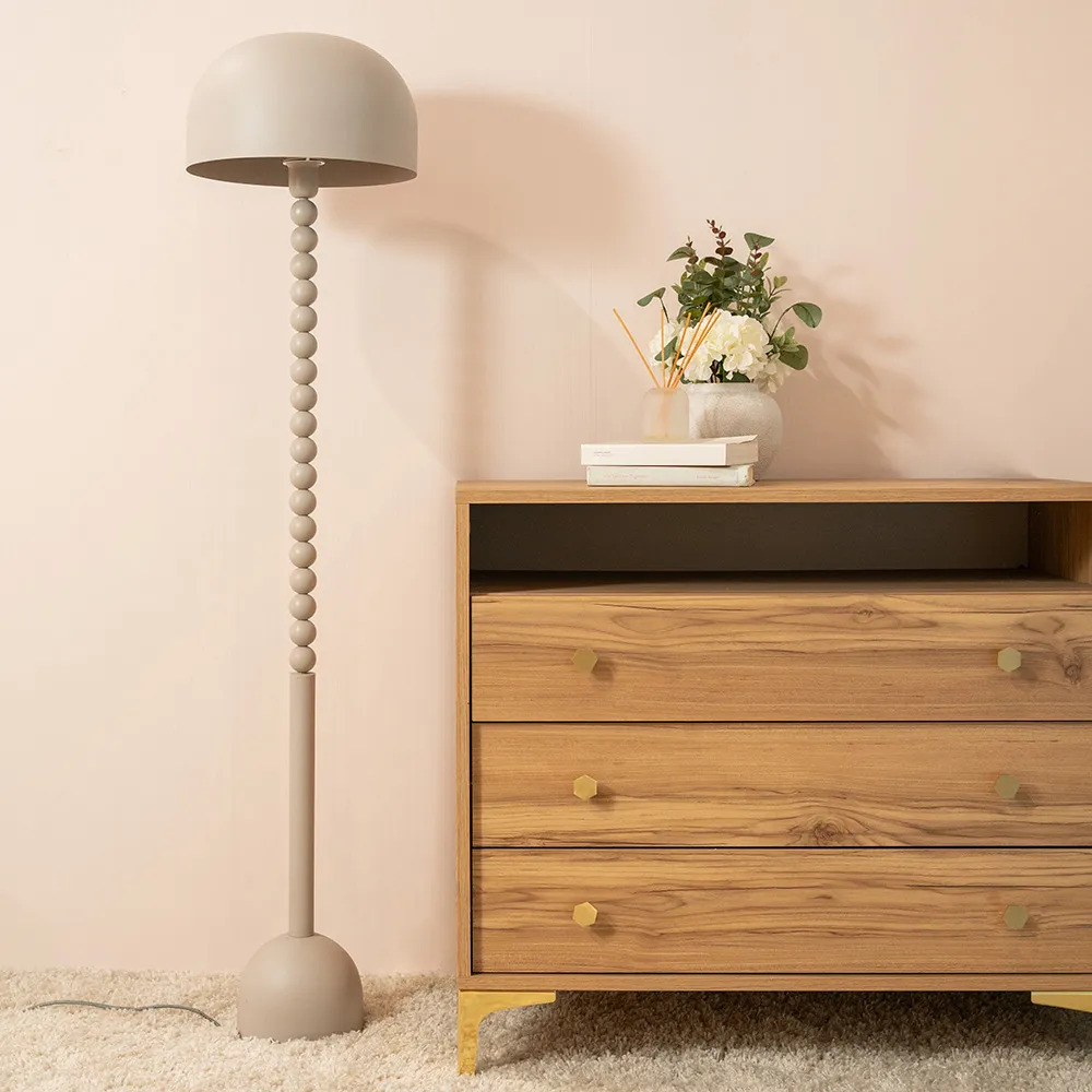 Clement Mushroom LED Floor Lamp - Grey, Metal