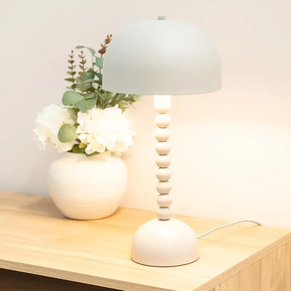 Clement Mushroom LED Table Lamp - Grey, Metal