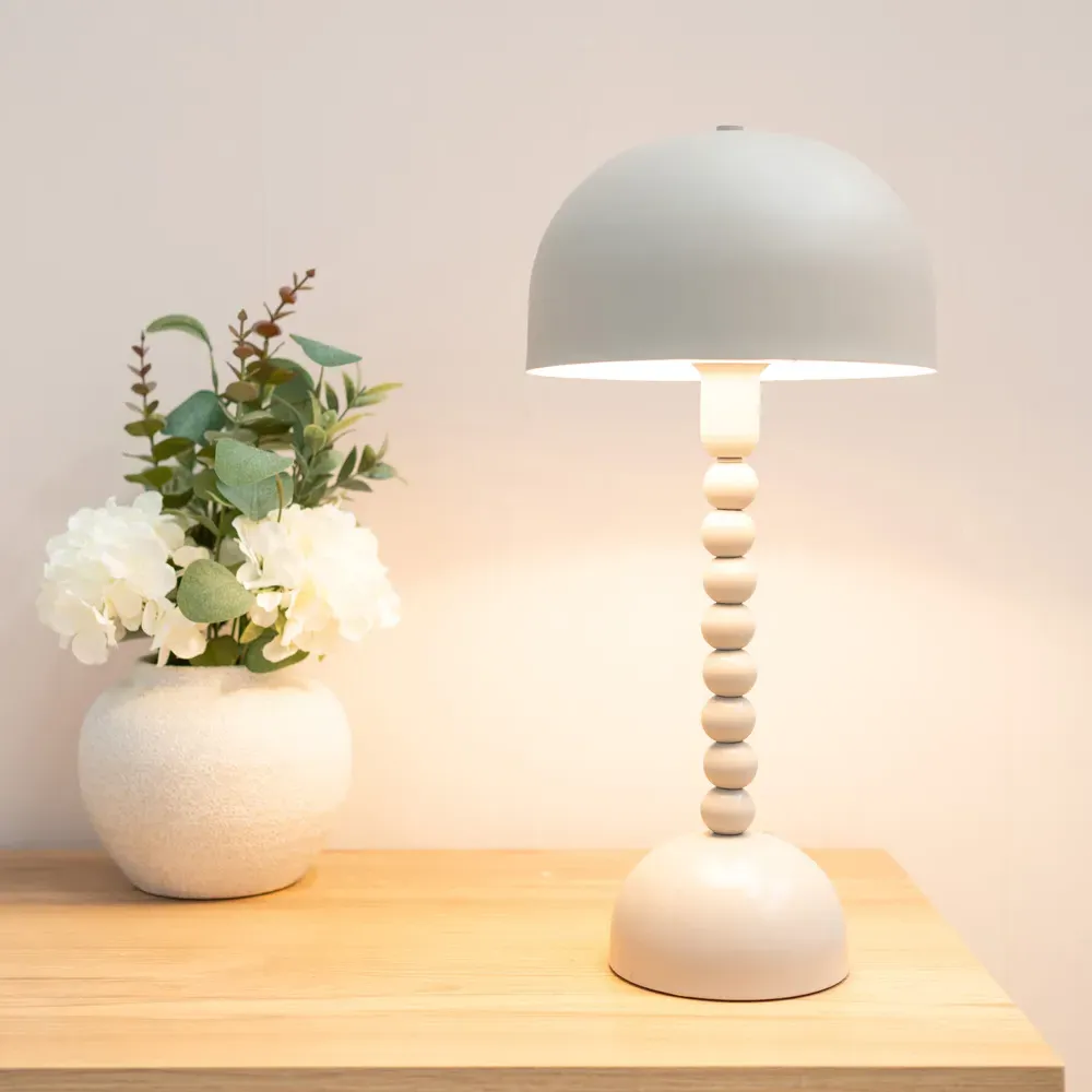 Clement Mushroom LED Table Lamp - Grey, Metal