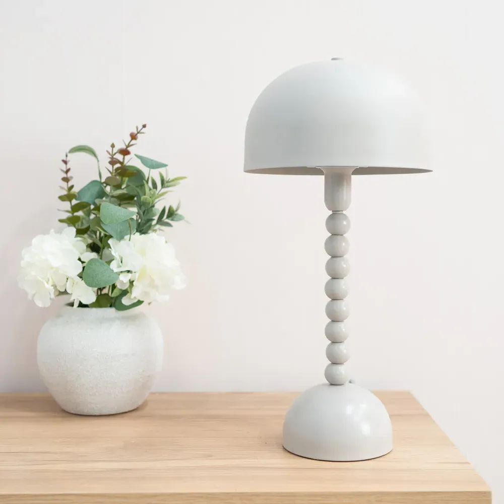 Clement Mushroom LED Table Lamp - Grey, Metal