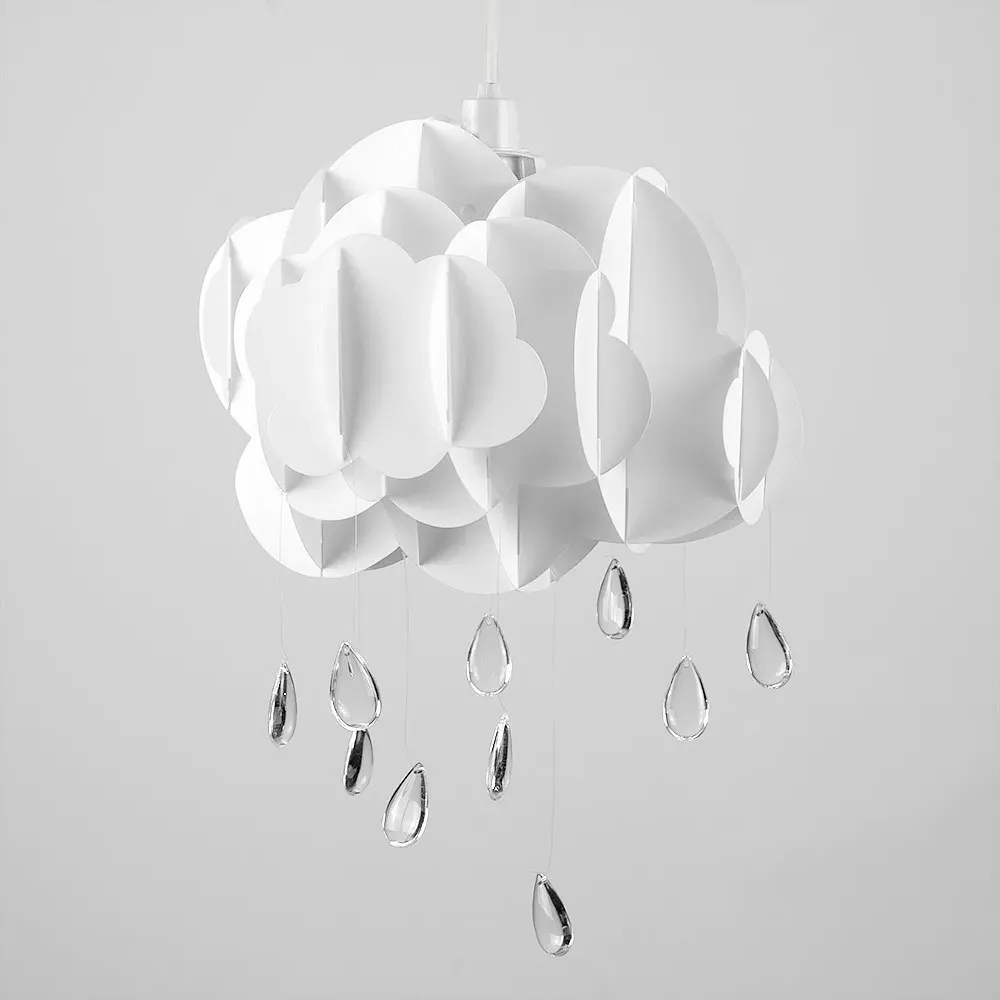 Cloud Pendant Light Shade with Rain - White, PVC