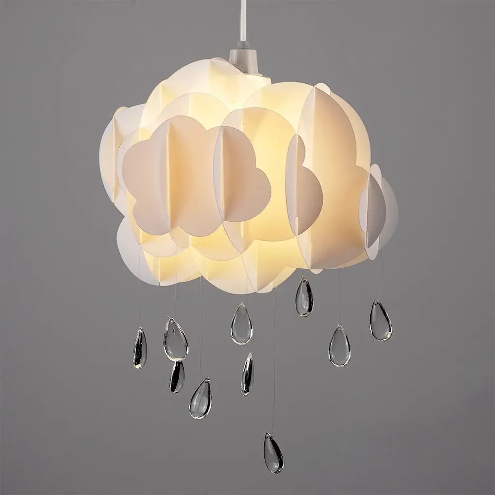 Cloud Pendant Light Shade with Rain - White, PVC