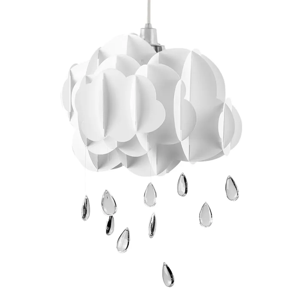 Cloud Pendant Light Shade with Rain - White, PVC