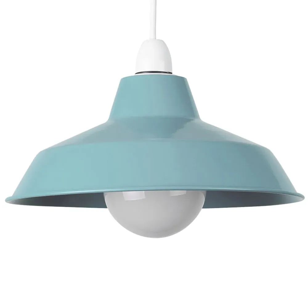 Colby Ceiling Pendant Light Shade - Blue, Metal