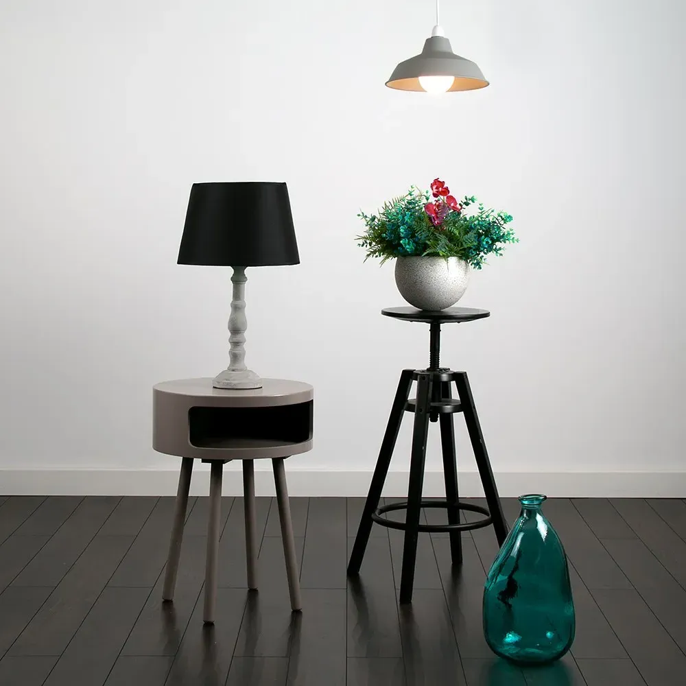 Colby Ceiling Pendant Light Shade - Grey, Metal