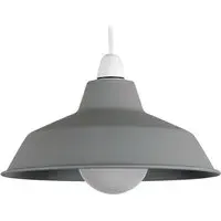 Colby Ceiling Pendant Light Shade - Grey, Metal
