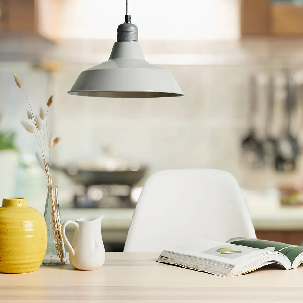 Colby Ceiling Pendant Light Shade - Grey, Metal