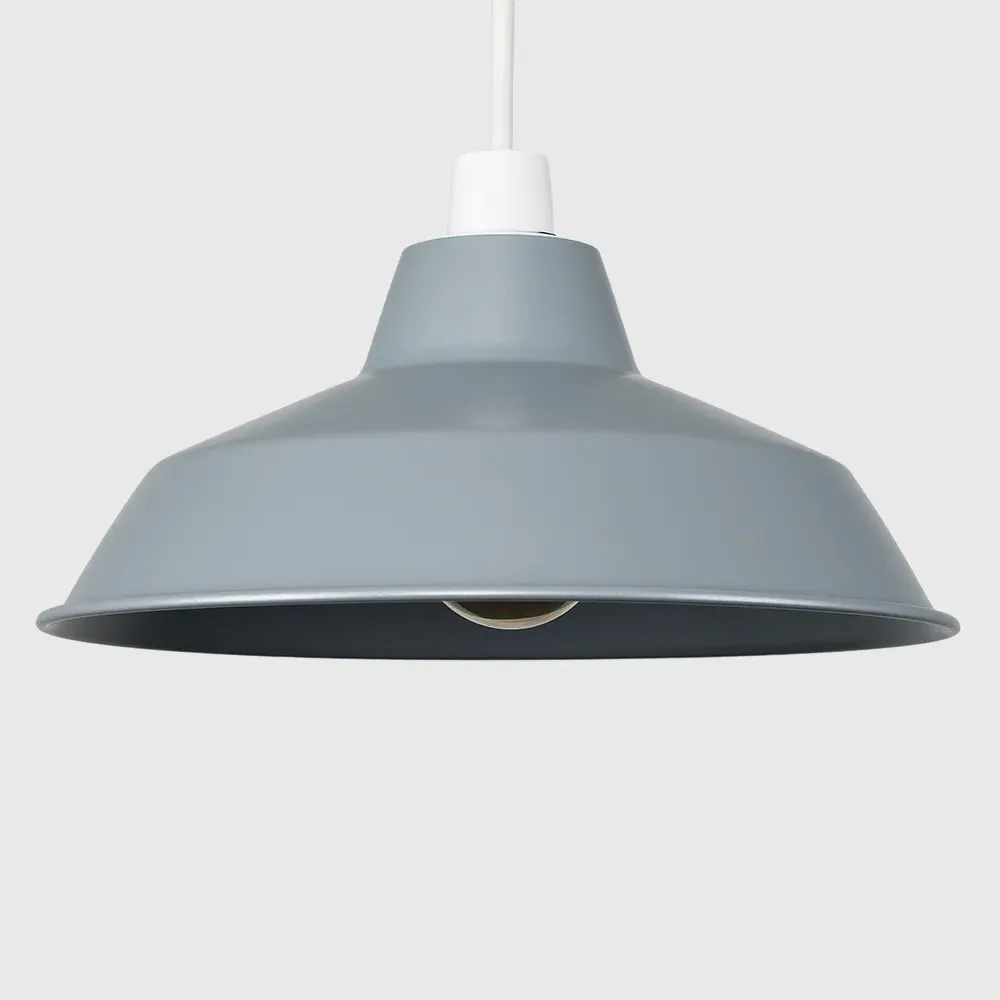 Colby Ceiling Pendant Light Shade - Grey, Metal