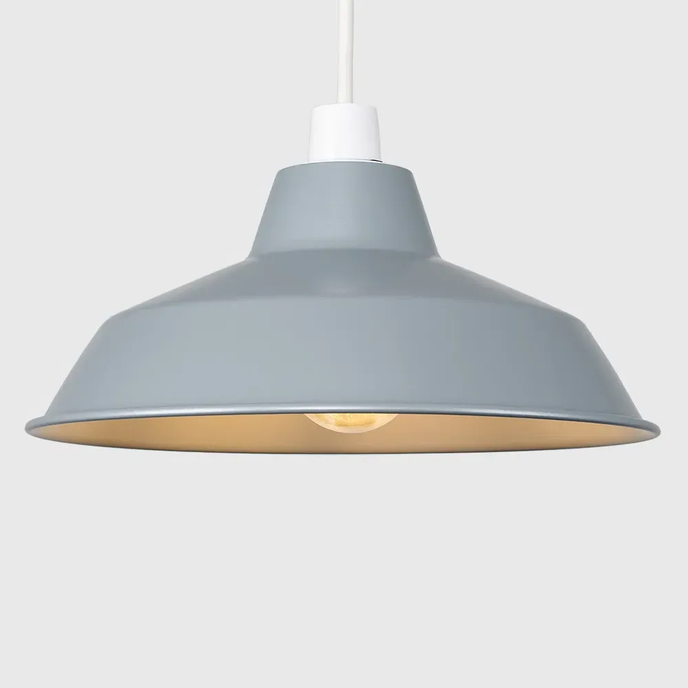 Colby Ceiling Pendant Light Shade - Grey, Metal