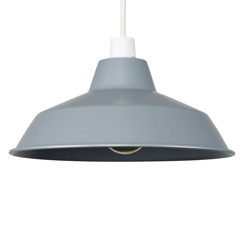 Colby Ceiling Pendant Light Shade - Grey, Metal image
