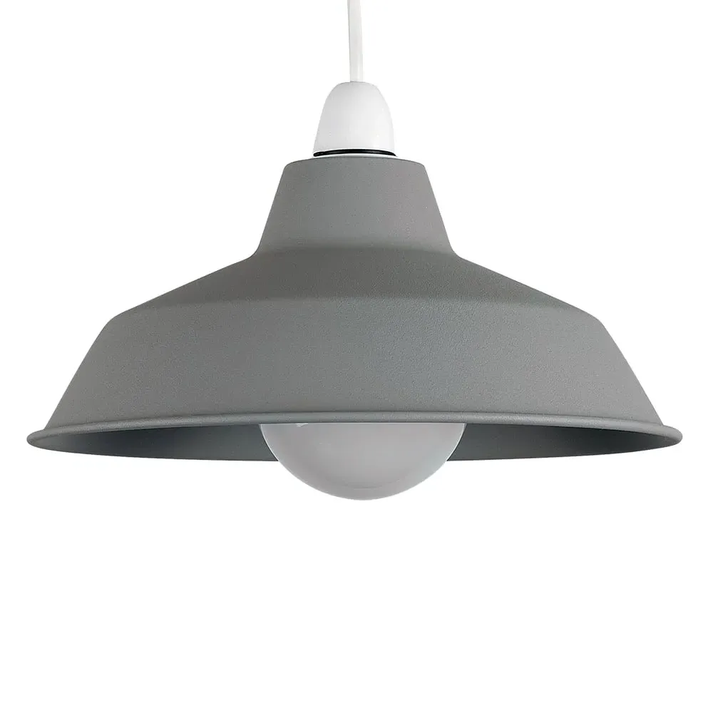 Colby Ceiling Pendant Light Shade - Grey, Metal