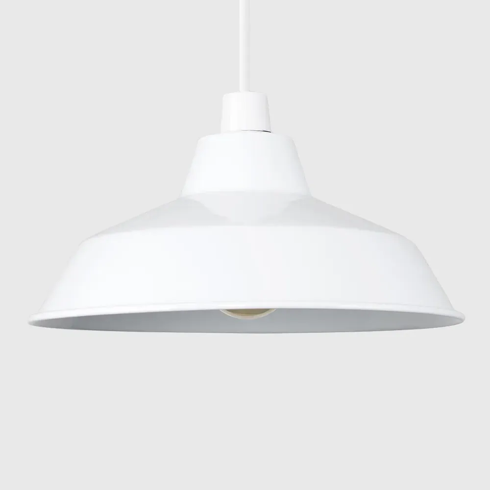 Colby Ceiling Pendant Light Shade - White, Metal