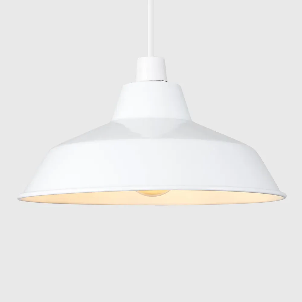 Colby Ceiling Pendant Light Shade - White, Metal