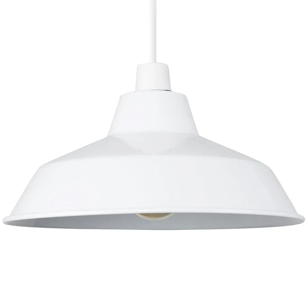 Colby Ceiling Pendant Light Shade - White, Metal