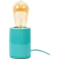 Compact Teal LED Table Lamp - Green, Ceramic