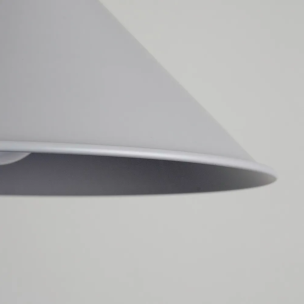 Coolie Tapered Pendant Lamp Shade - Grey, Metal