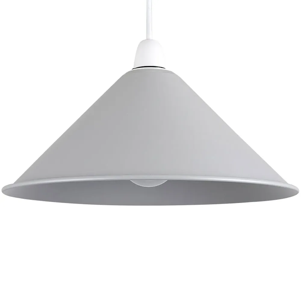 Coolie Tapered Pendant Lamp Shade - Grey, Metal image