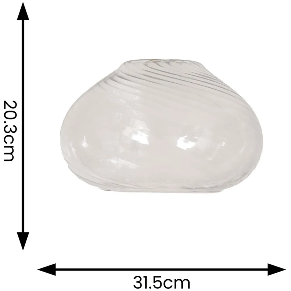 Corinne Spiral Bulbous Pendant Lamp Shade - Clear, Glass