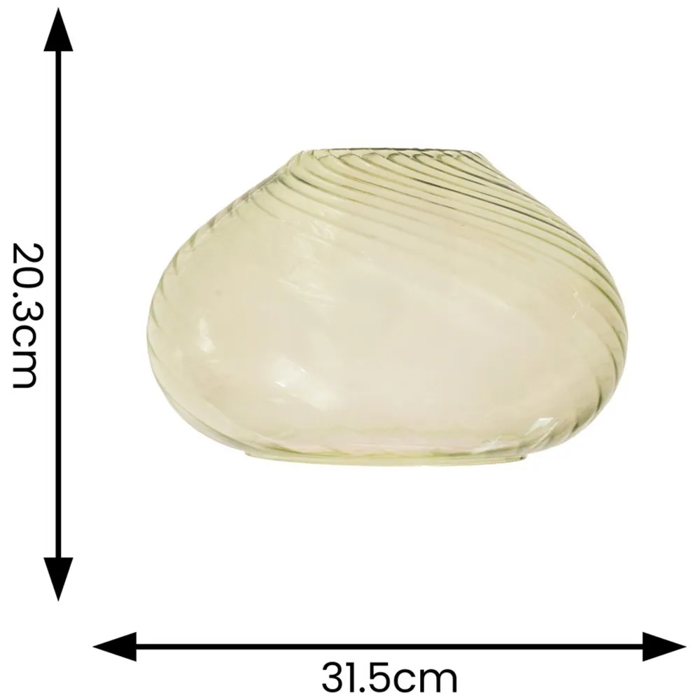 Corinne Spiral Bulbous Pendant Lamp Shade - Green, Glass