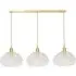 Corinne Twill Glass 3-Drop LED Ceiling Pendant Light - Gold