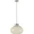 Corinne Twill Green Glass LED Ceiling Pendant Light - Chrome