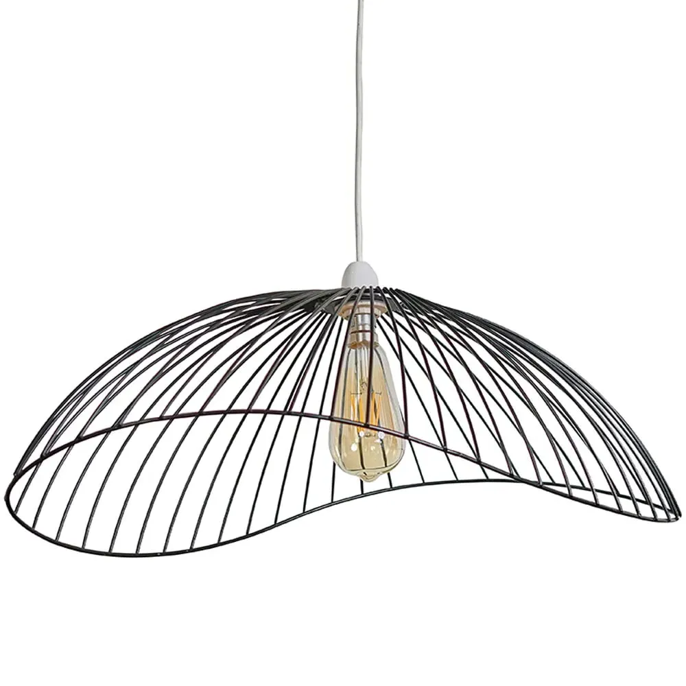 Covelas Wavy Wire Pendant Light Shade - Black image