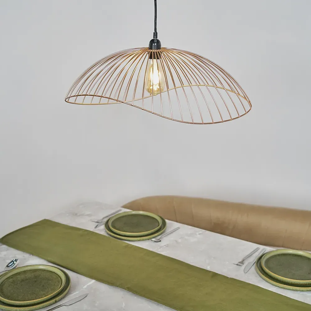 Covelas Wavy Wire Pendant Light Shade - Copper