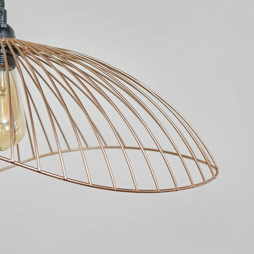 Covelas Wavy Wire Pendant Light Shade - Copper