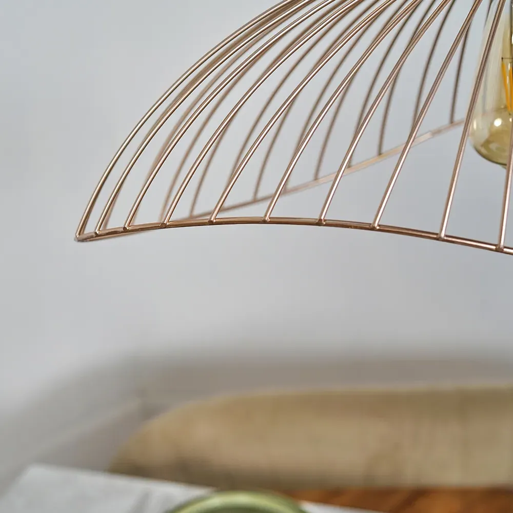 Covelas Wavy Wire Pendant Light Shade - Copper